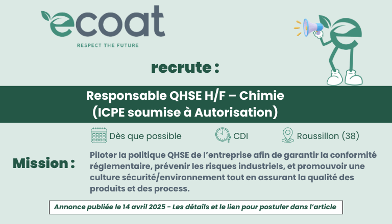 Ecoat recrute son responsable QHSE