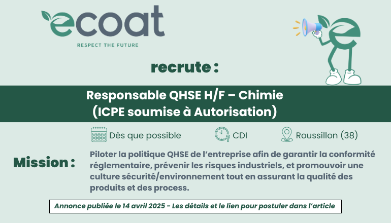 Ecoat recrute son responsable QHSE